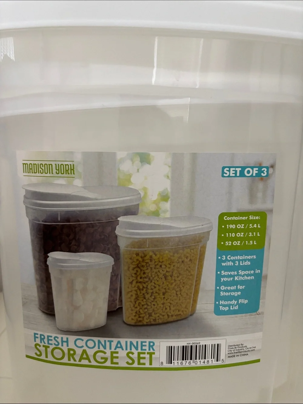 New Madison York White Fresh Container Storage Set - 3-Pack